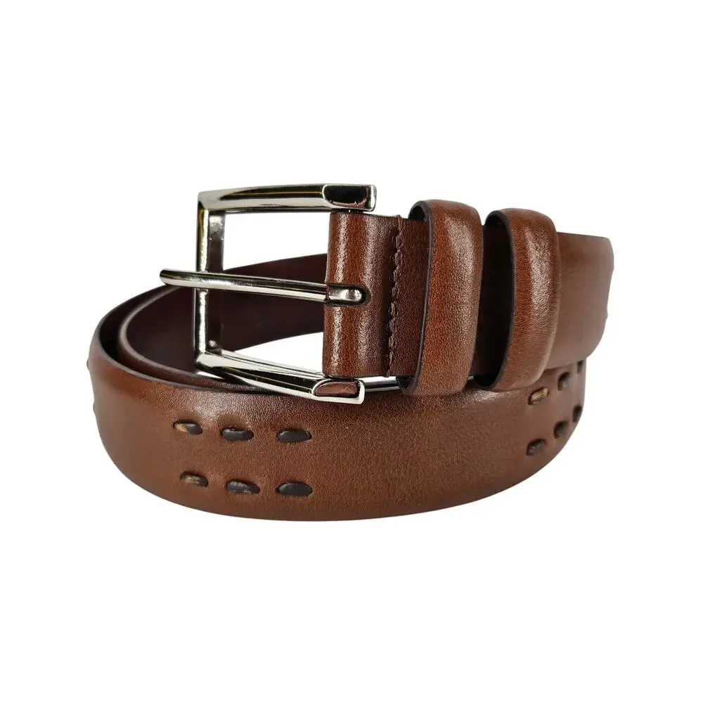 JOHN W. NORSDTROM DESIGNER UNISEX BROWN GENUINE LEATHER BELT – SIZE 42